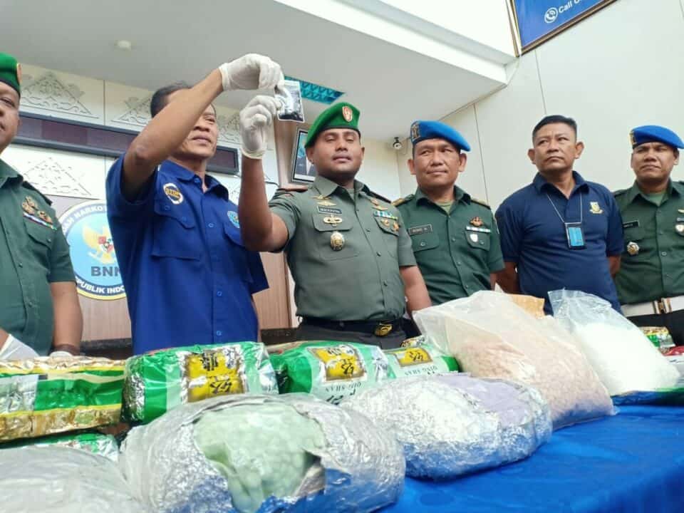 Press Release Penyerahan BB Narkotika Oleh Dandim Aceh Tamiang 03-01-2020