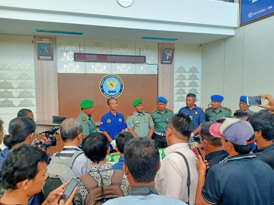 Press Release Penyerahan BB Narkotika Oleh Dandim Aceh Tamiang 03-01-2020