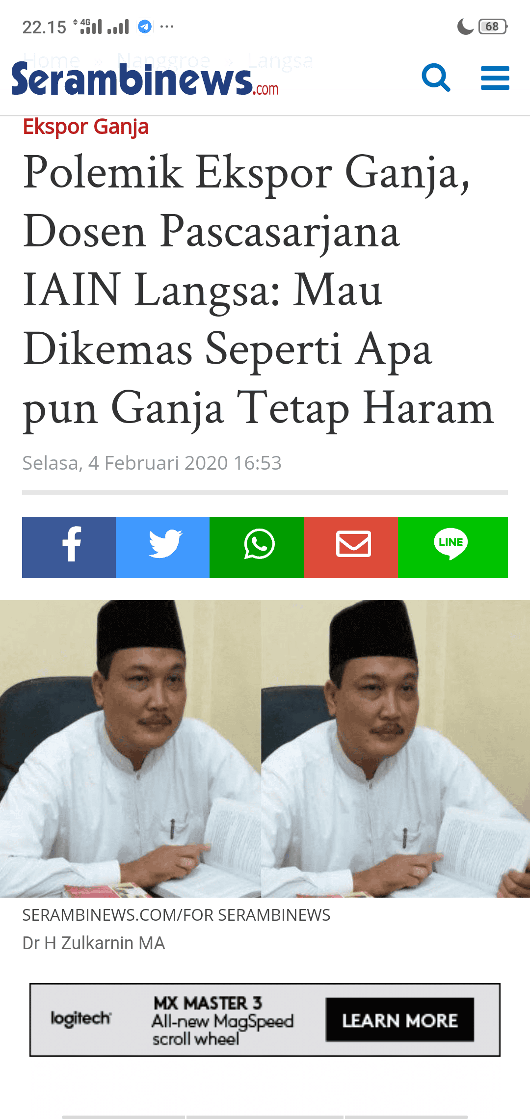 Dosen Pascasarjana IAIN Langsa, Dikemas seperti Apapun Ganja Tetap HARAM