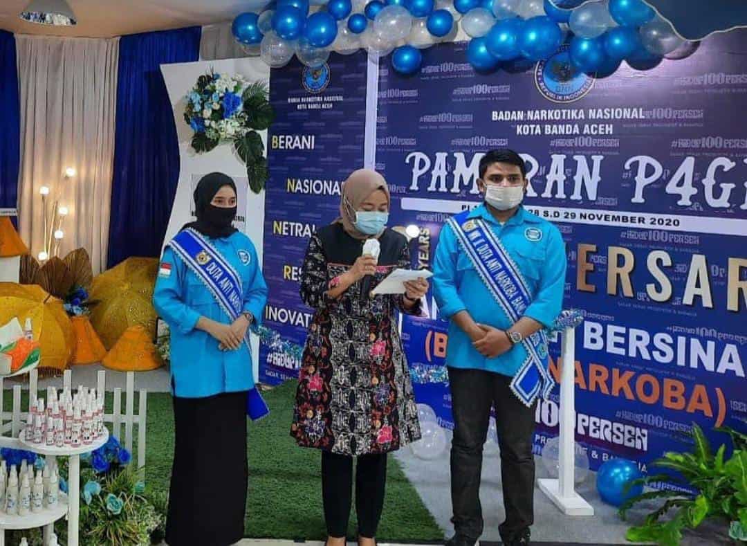 Ibu Ketua DWP BNN Provinsi Aceh membuka secara Resmi Pameran P4GN dan Gampong Bersinar