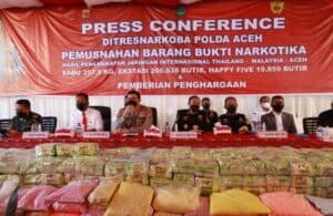 BNNP ACEH MENGHADIRI KEGIATAN PEMUSNAHAN BARANG BUKTI TINDAK PIDANA NARKOTIKA DI MAPOLDA ACEH