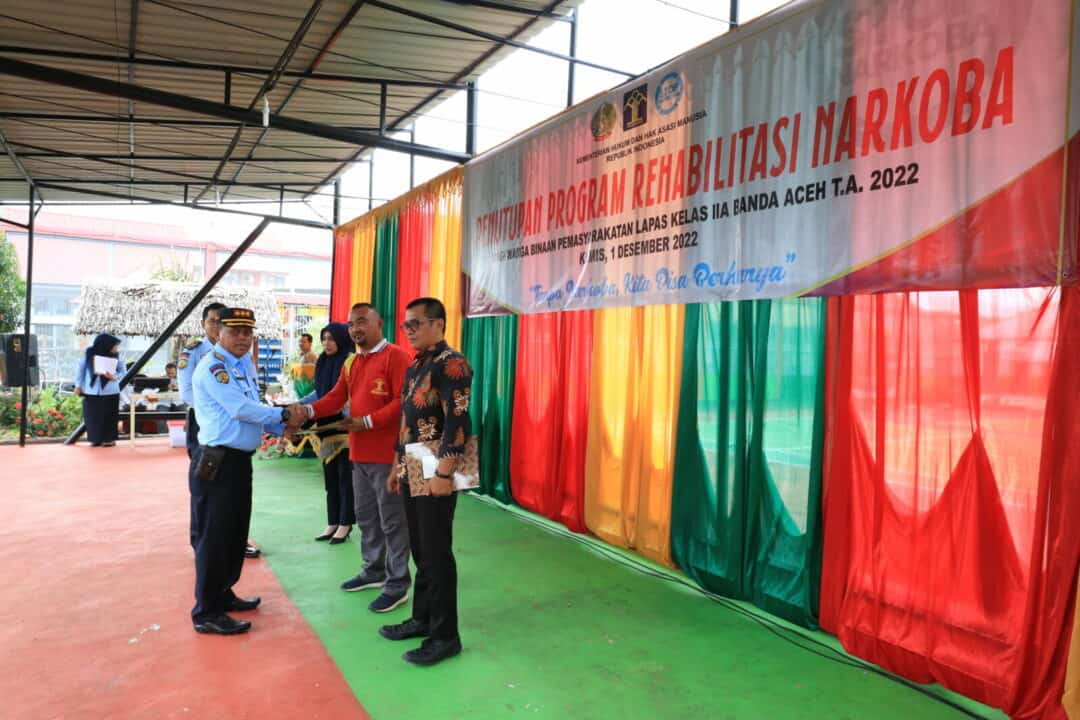 BNNP Aceh Hadiri Kegiatan Penutupan Program Rehabilitasi Narkoba bagi Warga Binaan Pemasyarakatan Tahun 2022