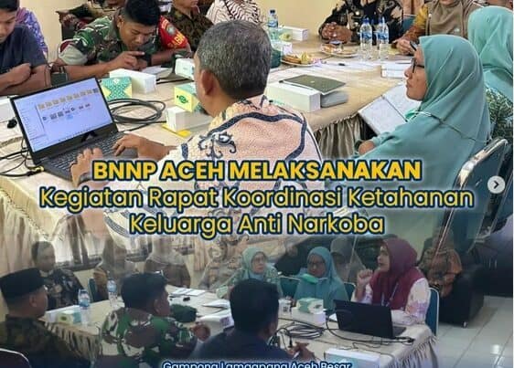 BNNP Aceh Melaksanakan Rapat Koordinasi Ketahanan Keluarga Anti Narkoba