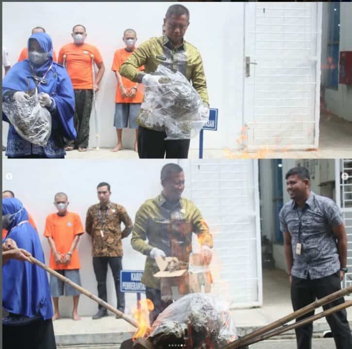 BNNP Aceh Musnahkan 1,4 Kg Sabu dan 39 Kg Ganja