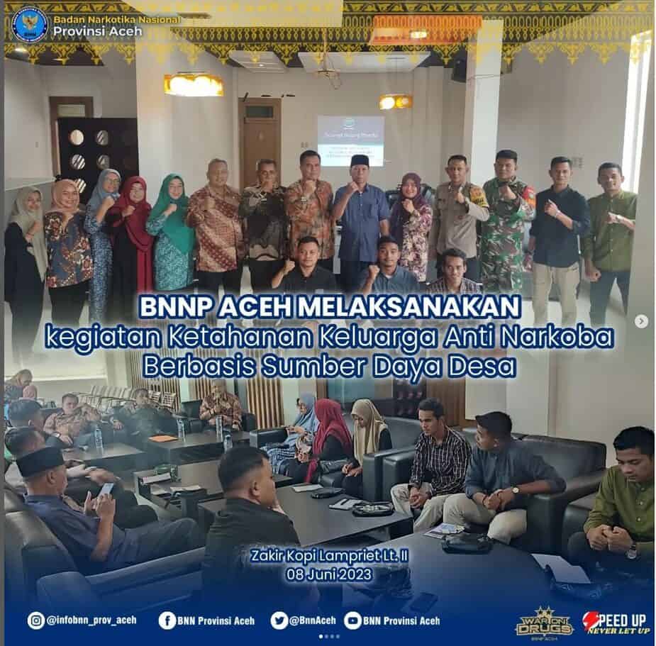 BNNP Aceh melaksanakan Kegiatan Ketahanan Keluarga Anti Narkoba Berbasis Sumber Daya Desa