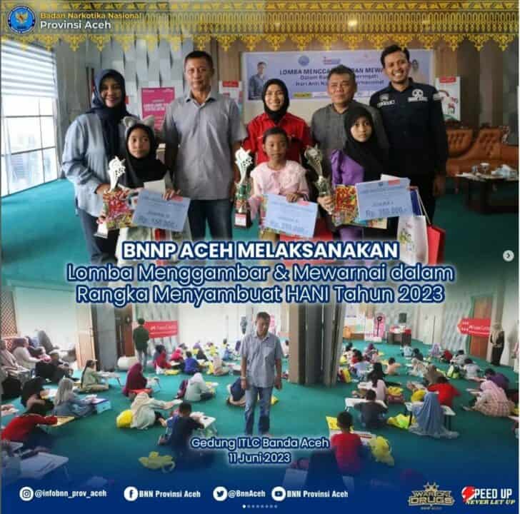 Menyambut HANI 2023 BNNP Aceh Gelar Lomba Menggambar dan Mewarnai