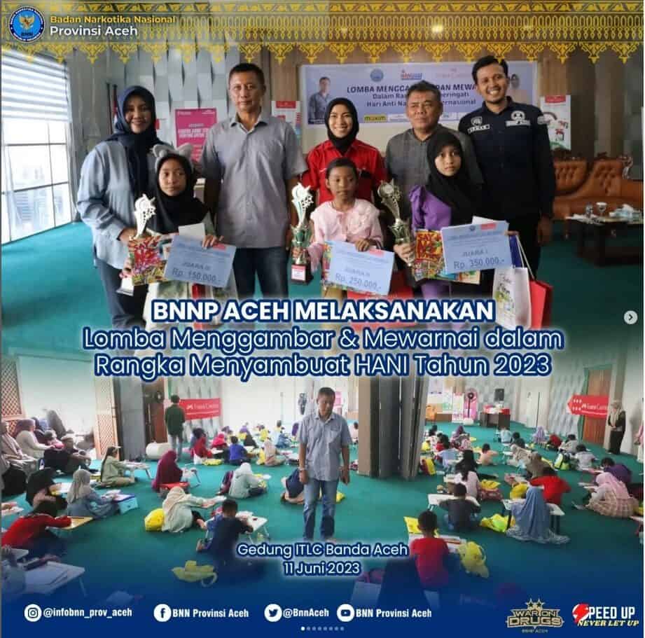Menyambut HANI 2023 BNNP Aceh Gelar Lomba Menggambar dan Mewarnai