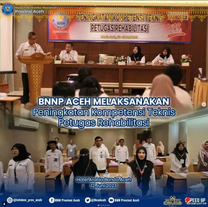 BNNP Aceh melaksanakan Peningkatan Kompetensi Teknis Petugas Rehabilitasi