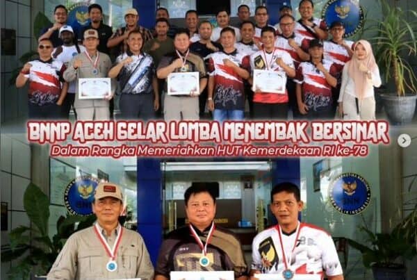 Sambut HUT RI ke-78, BNNP Aceh menggelar Lomba Menembak Bersinar (Bersih Narkoba)