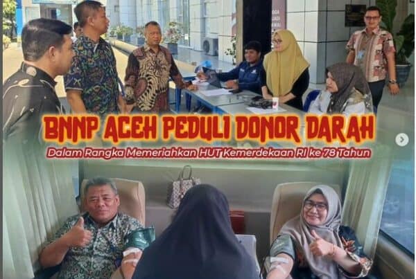 Meriahkan HUT RI ke-78, BNNP Aceh mengadakan kegiatan sosial donor darah