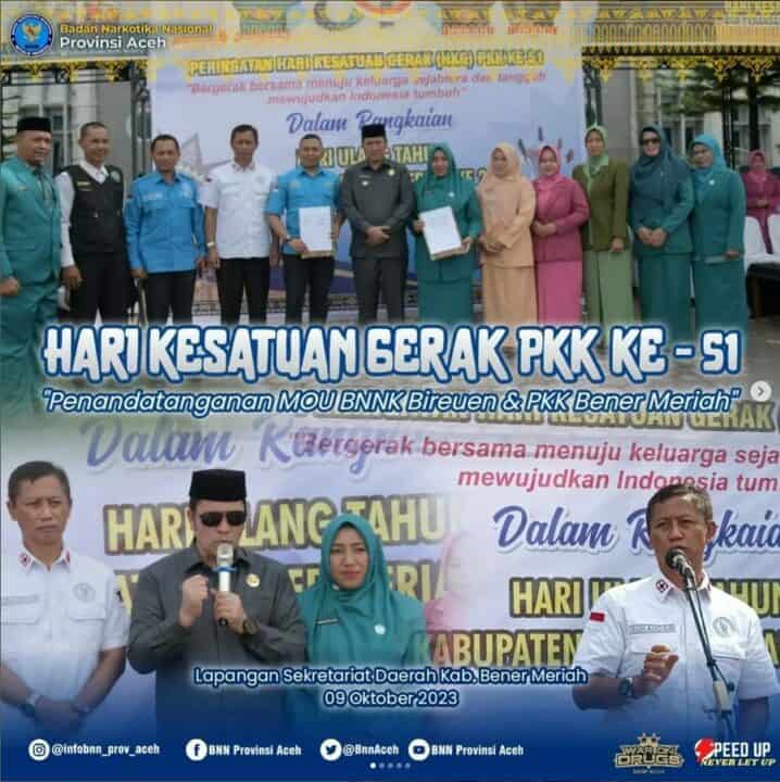Peringatan Hari Kesatuan Gerak (HKG) PKK Ke-51 Kab. Bener Meriah