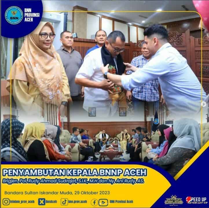 Penjemputan serta penyambutan Kepala BNNP Aceh yang Baru