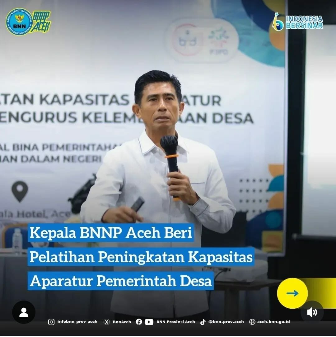 Kepala BNNP Aceh ingatkan kembali pentingnya qanun bersinar kepada peserta pelatihan aparatur pemerintah